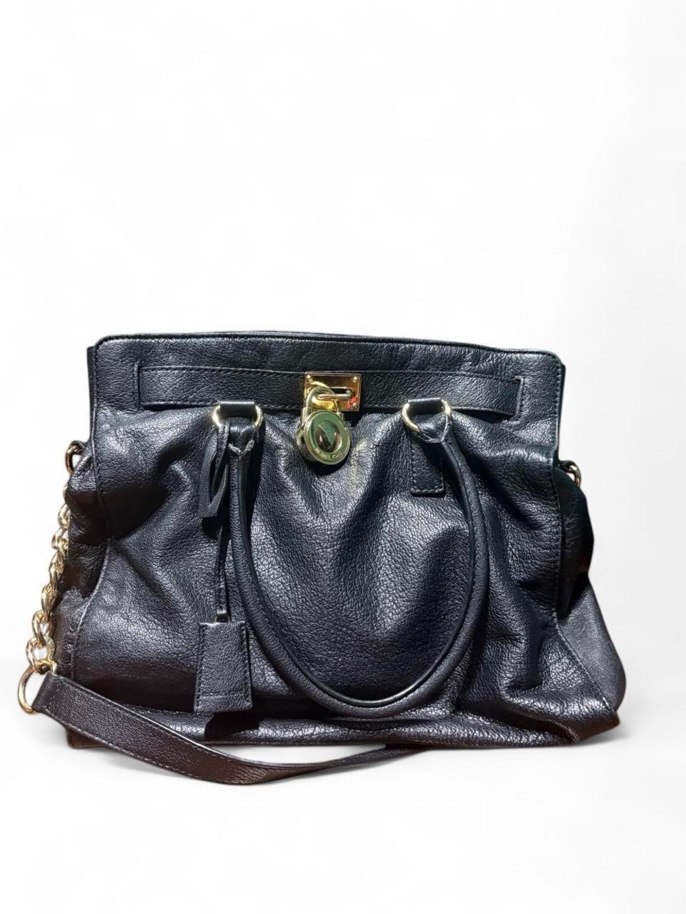 Michael Kors Black Shoulder Bag with gold hardware